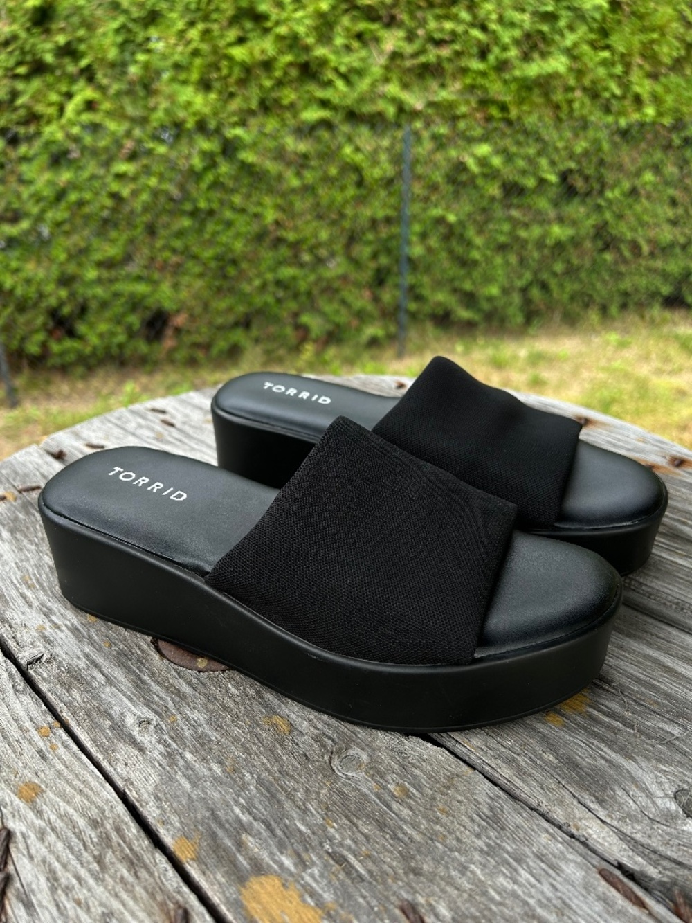 Torrid ⎸ NWT Black Stretch Platform Slide (WW)